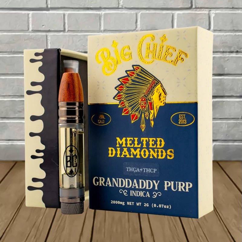 Big-Chief-Melted-Diamonds-2g-THCa-THCp-Vape-Cartridge-Grandaddy-Purp-Indica-CARTRIDGE